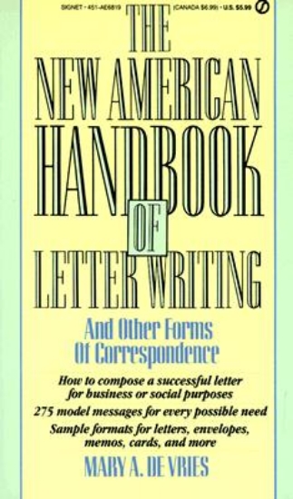 Picture of De Vries Mary A. : New American Hdbk of Letter Wri